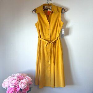 Sharagano Women's Sleeveless Button Front Shirt Dress Size 4-New With Tags